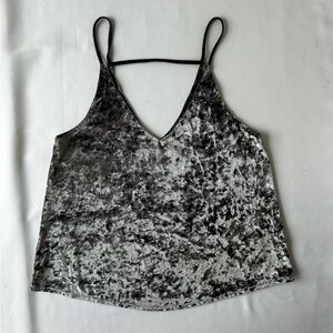 American Eagle Outfitters Silver Camisole Crop Top
